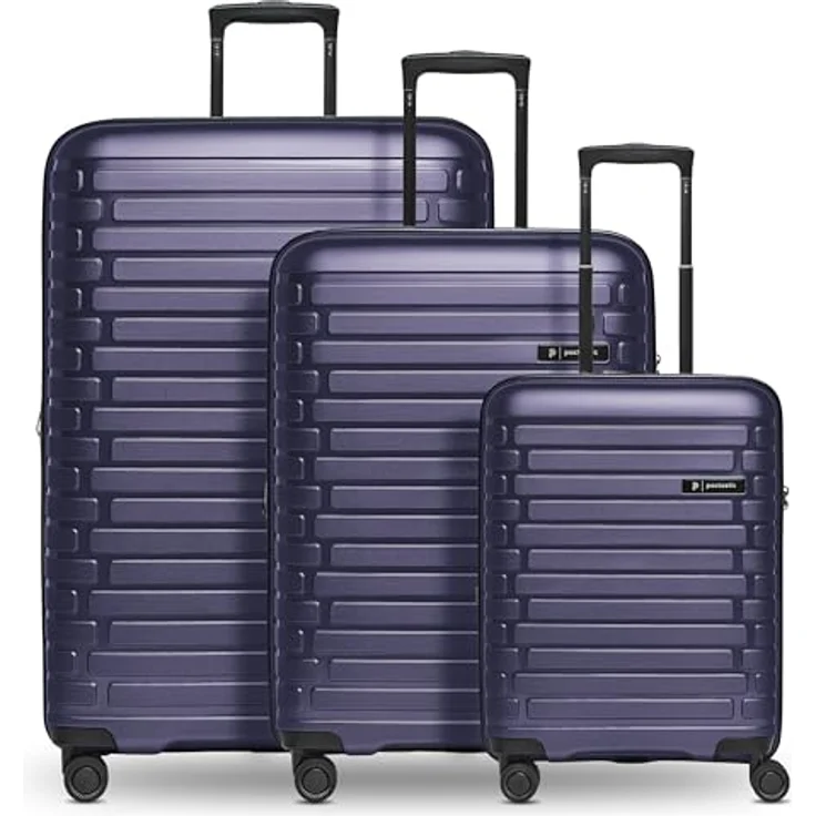 Pactastic Pactastic Collection 04 THE THREE SET, 3-teiliges Kofferset mit Dehnfalte, 4 Rollen, lila, 100% Polypropylen, 52 cm x 31 cm x 75 cm – Bild 1