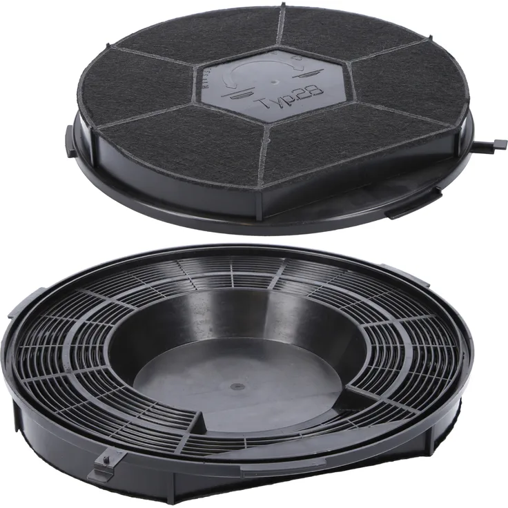 McFilter Aktivkohlefilter 2er Set für Dunstabzugshaube, rund, 240 mm, kompatibel mit AEG/Electrolux 9029800522, 9029793727, EHFC28