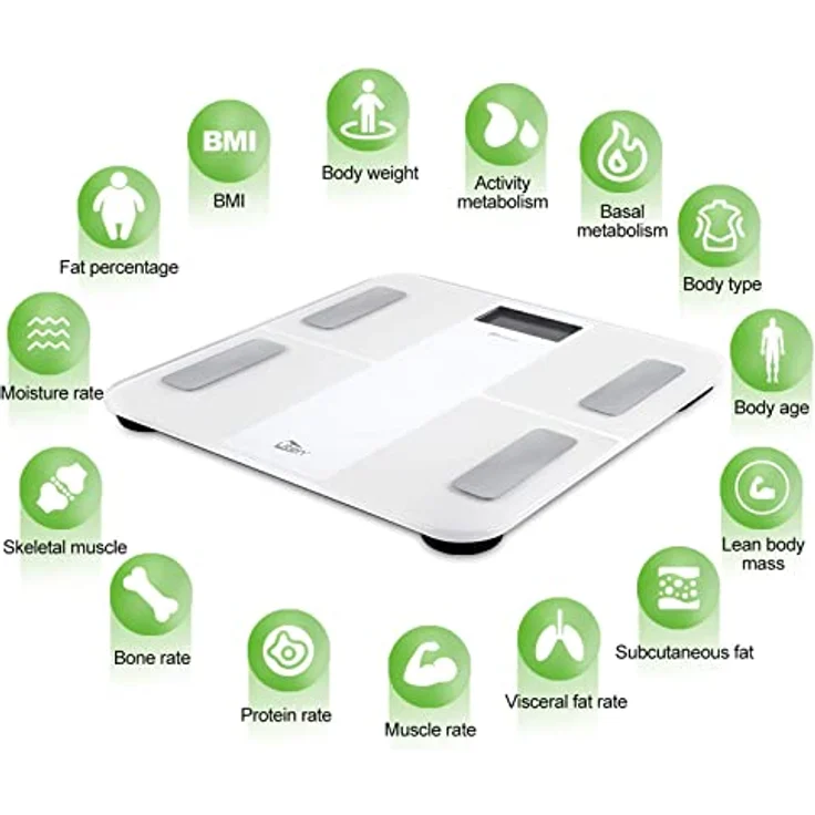 Digital Personenwaage Körperfettwaage Uten Bluetooth Körperwaage Digitale Körperanalysewaage mit APP Körperanalysegerät Waage 180kg 400lb – Bild 2