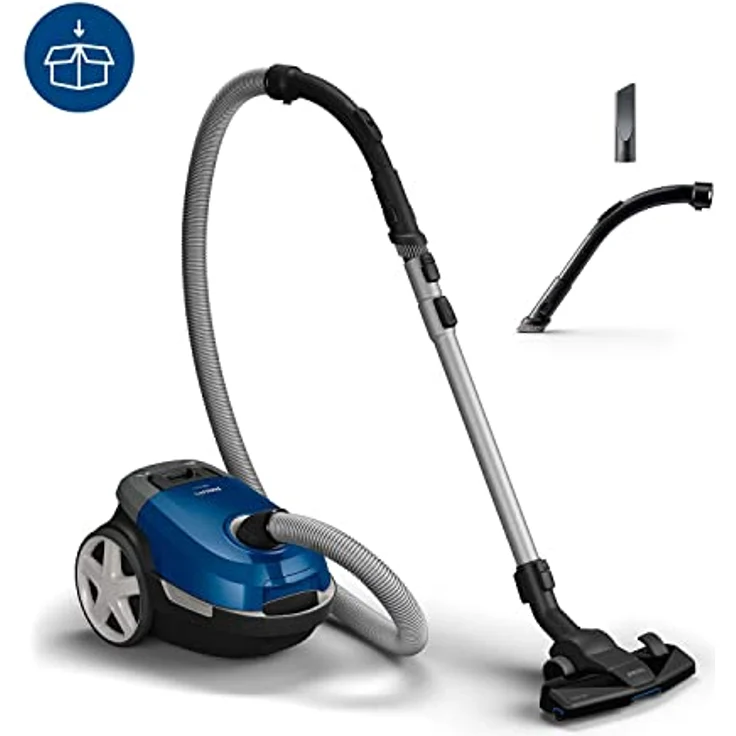 Philips XD3110 | 09, Performer Kompaktstaubsauger mit Beutel Serie 3000, 99,9% Staubaufnahme, 900 W, Allergiefilter, blau – Bild 2