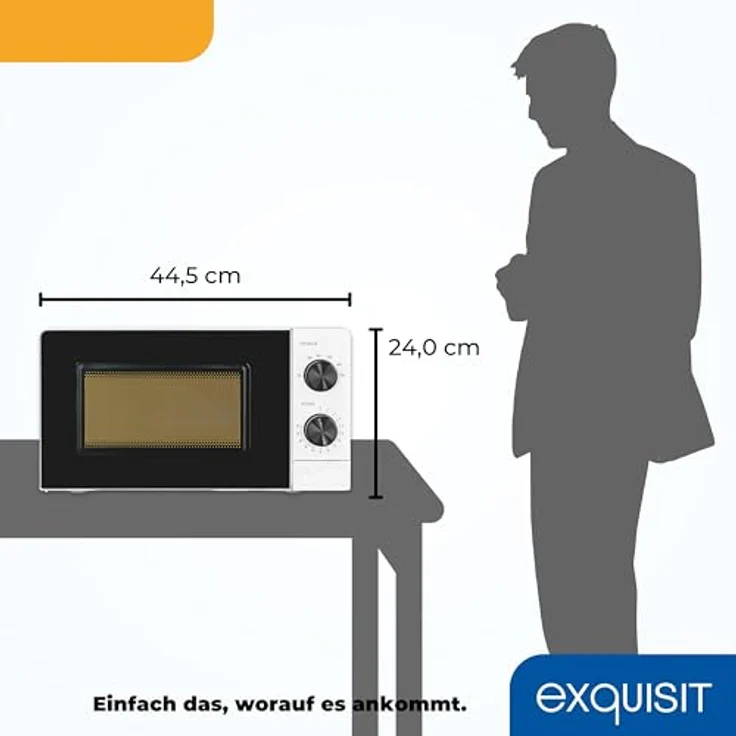 exquisit Mikrowelle MW950-070, 20,00 l, Aftau Programm, Manuelle Steuerung, Zeitschaltuhr – Bild 6