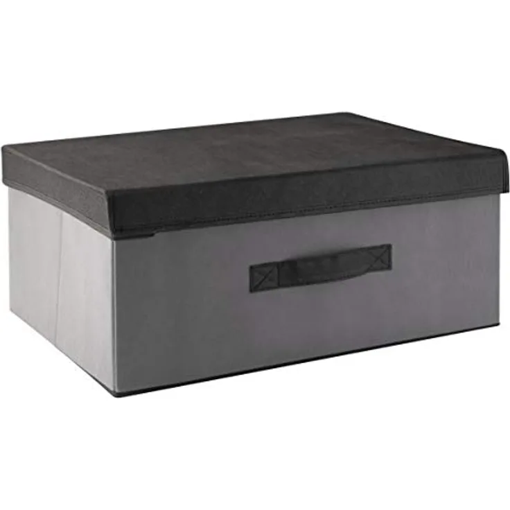 axentia Faltbox mit Deckel, grau/anthrazit, ca. 44 x 19 x 33 cm