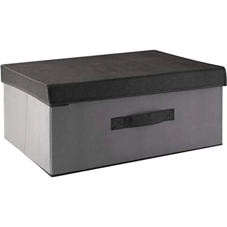 axentia Faltbox mit Deckel, grau/anthrazit, ca. 44 x 19 x 33 cm