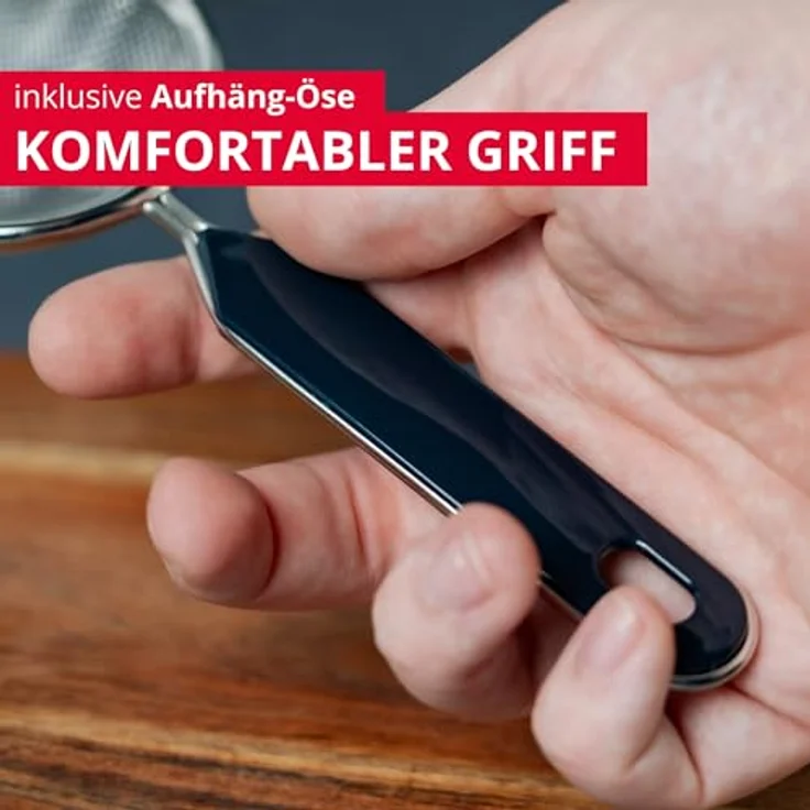 Westmark Teesieb-Kleines Haushaltssieb, Durchmesser: 7 cm, Rostfreier Edelstahl-Kunststoff, Traditionell, Silber-Schwarz, 12812270 – Bild 6