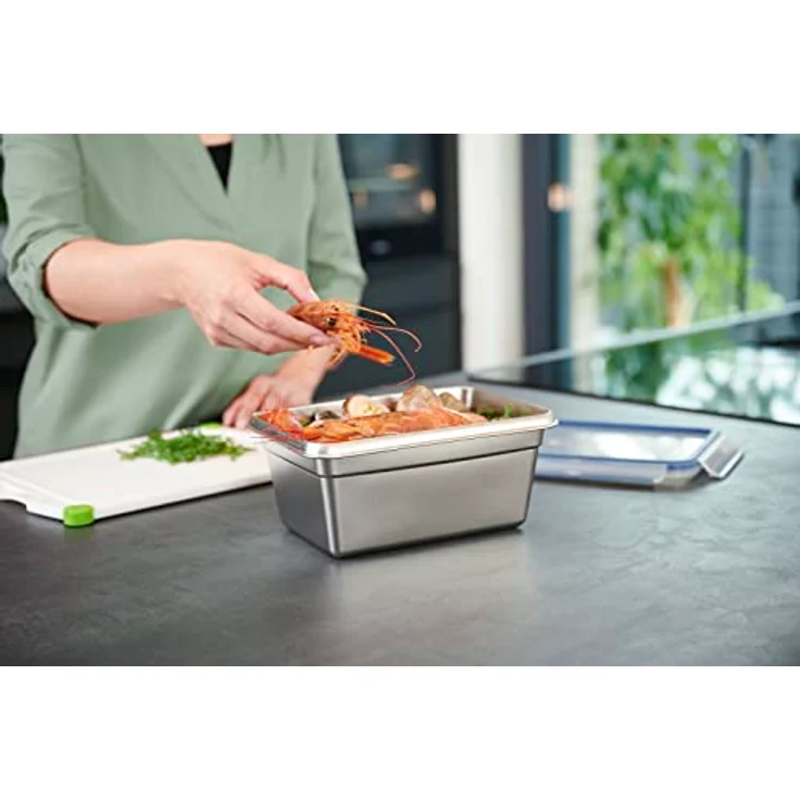 Tefal 2 L Master Seal, rechteckiger Vorratsbehälter aus Edelstahl, spülmaschinenfest, mit Unterteilung für organisierte Lebensmittelaufbewahrung – Bild 2