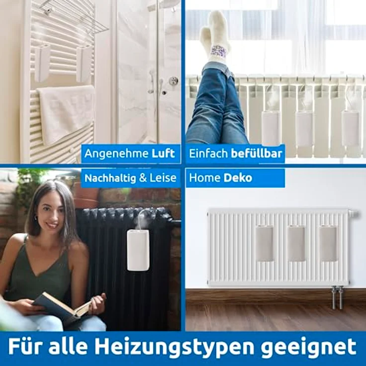 BonAura Luftbefeuchter 4x Verdunster für Heizung Keramik Heizkörper, inkl Haken und Duftöl – Bild 4