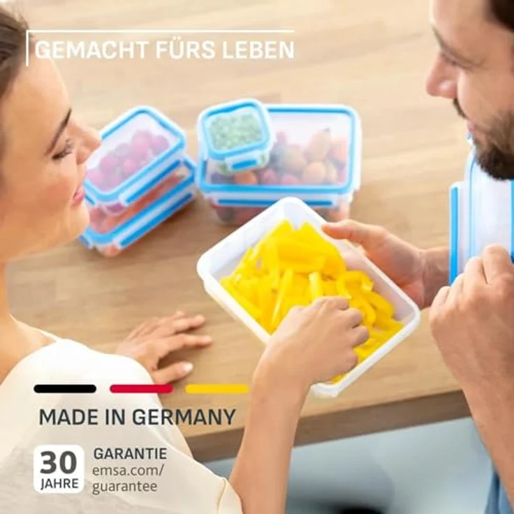 Emsa Clip & Close Lebensmittelaufbewahrung, 9-teiliges Set, Auslaufsicher und Hygienisch, 0,15 L–0,2 L–2 x 0,55 L–0,55 L–1,0 L–1,1 L–2,2 L, N1061450 – Bild 5