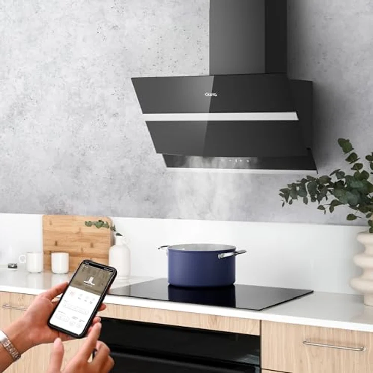 CIARRA Kopffreie Schräghaube Dunstabzugshaube 60 cm, 650 m³/h, Touch Control, dimmbar, LED-Beleuchtung, Energieeffizienzklasse A+++ – Bild 2