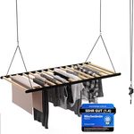 MyZone Wäscheständer Decke ausziehbar, stabil, 115x60cm | Bambus Holz, schwarz matt