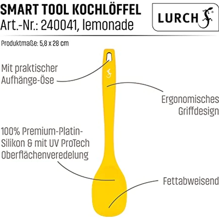 LURCH 240041 Smart Tool Kochlöffel UV ProTech Oberflächenveredelung Silikon mit Nylonkern 28cm – Bild 4