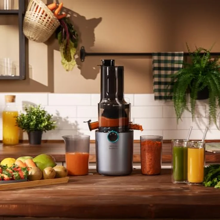 Cecotec Juice&Live 1500 Slim, Kaltpress-Entsafter mit 200W DC-Motor, 55±5 U/min, 82mm Einfüllöffnung, Rückwärtsfunktion, einfache Montage und Reinigung – Bild 3