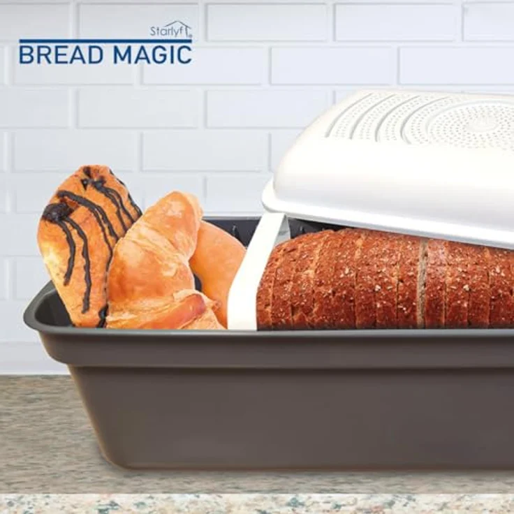 STARLYF Bread Magic Brotkasten mit atmungsaktivem Membran-System, effektive Aufbewahrung, Brotaufbewahrung, Design (32 x 17,5 x 15 cm) – Bild 5