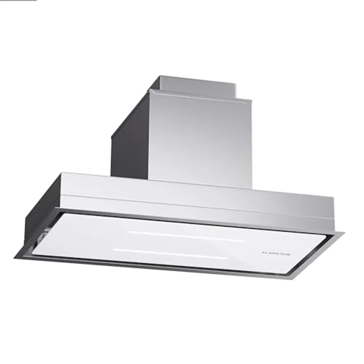 Klarstein Dunstabzugshaube 77cm, Abluft-Dunstabzugshaube mit Spülmaschinenfestem Filter aus Aluminium, Leise Abzugshaube Abluft, 410 m³/h Luftstrom, Effiziente Wandhaube mit LEDs & Touch Controls, Silber