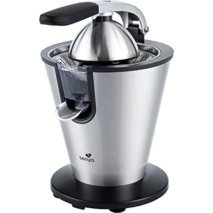 SENYA Elektrische Zitruspresse, Hebelarm, Edelstahl, 0,7 l, 160 W, Edelstahl, Schwarz – Bild 3