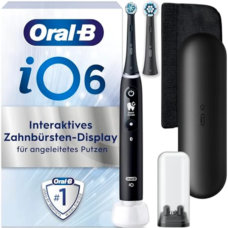 Oral-B iO Series 6 Black Lava, Elektrische Zahnbürste mit 5 Reinigungsmodi, interaktivem Display und intelligentem Drucksensor – Bild 1