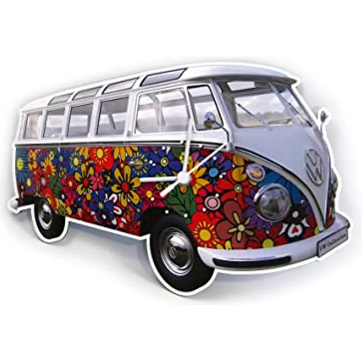 BRISA VW Collection - Retro-Vintage Volkswagen Nostalgie Wand-Uhr im VW T1 Bulli Bus Design