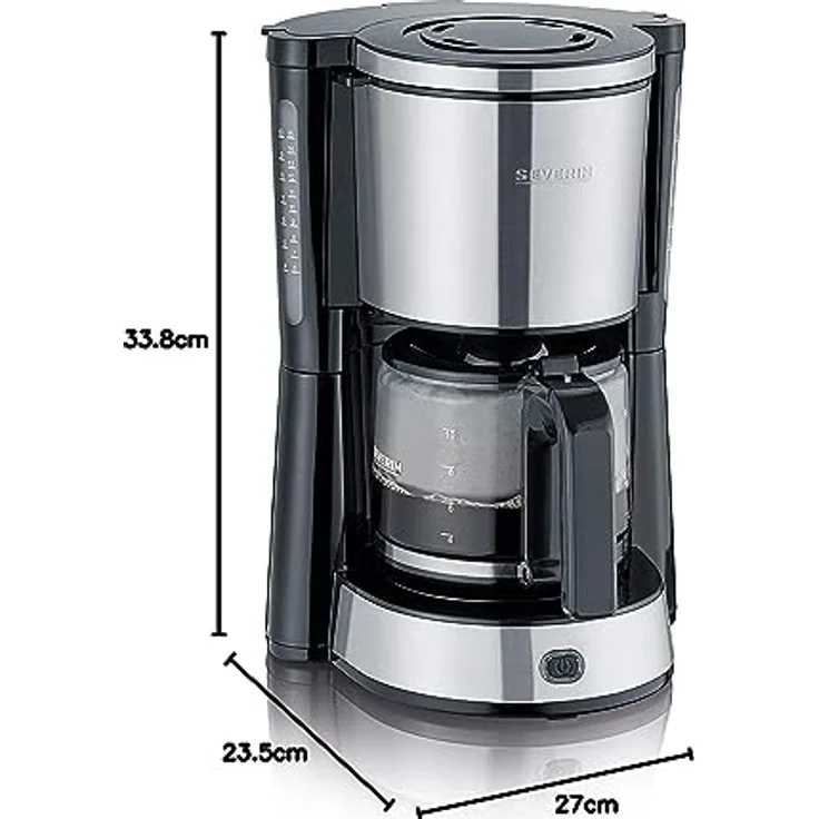 SEVERIN KA 4822 Type Kaffeemaschine (Für gemahlenen Filterkaffee, 10 Tassen, Inkl. Glaskanne) edelstahl-schwarz – Bild 11