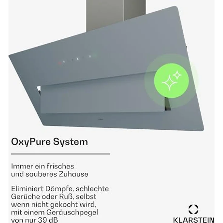 Klarstein SleekAir Dunstabzugshaube, 90 cm Kopffreihaube, 718 m³/h, A++ Energieeffizienz, Touch-Bedienung, LED-Beleuchtung 2700-6500 K, Edelstahl – Bild 3