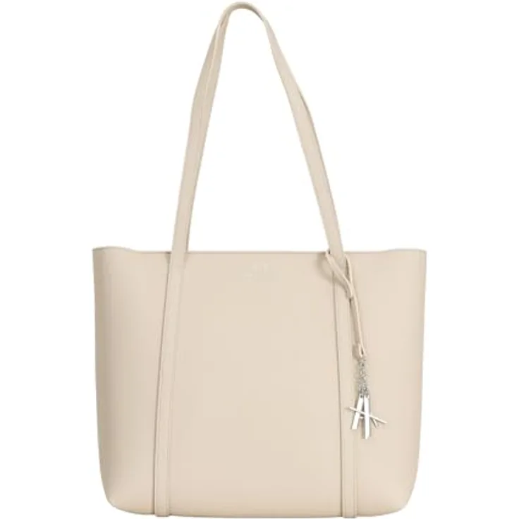 Armani Exchange Silvye Shopper Tasche, 33 cm, beige, 100% Polyester, Maße 33 cm x 16 cm x 29.5 cm