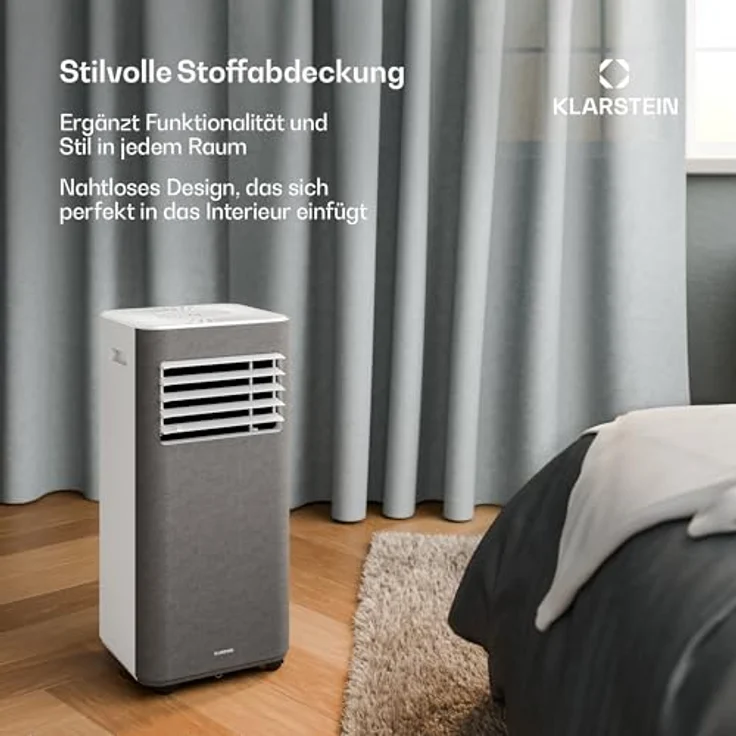 Klarstein AireLux Mobile Klimaanlage 9.000 BTU, 3-in-1: Kühlung, Entfeuchter & Ventilator, für Räume bis 33 m², Smart App & Sprachsteuerung, Grau – Bild 2