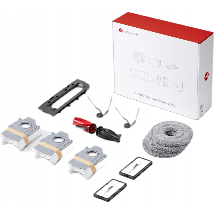 Roborock Saros 20, 13-teiliges Zubehörset mit 4 Wischmopp, 3 Staubbeutel, 2 Filtern, 1 Hauptbürste und 2 Seitenbürsten