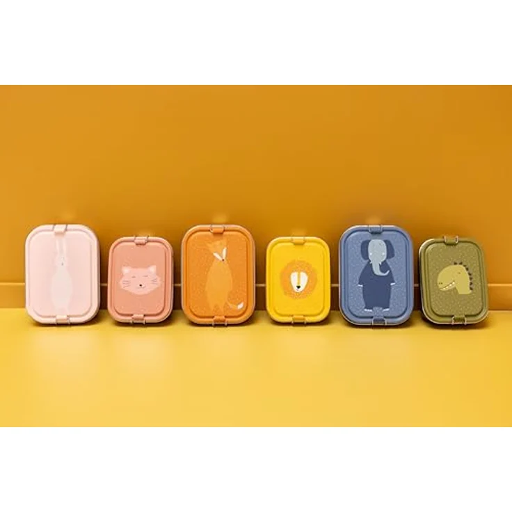 Trixie Baby Lunchbox Mrs Elephant Elefant blau Small, Lunchbox aus Edelstahl mit tierischem Design und Clips zum sicheren Verschließen – Bild 6