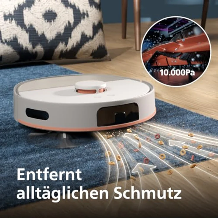 Philips HomeRun 5000 Series, Saug- & Wischroboter mit 10.000 Pa Saugleistung, beige – Bild 3