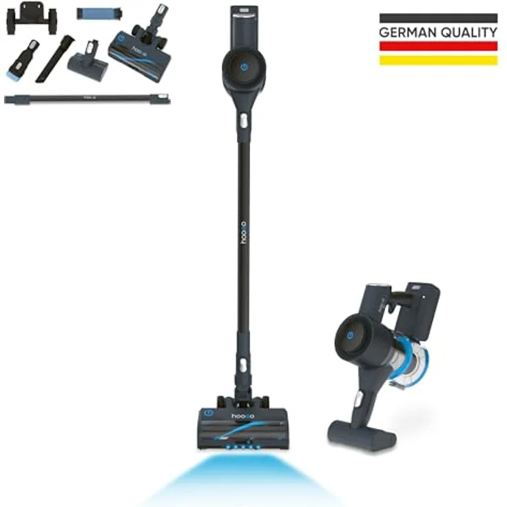 hoogo S7 Handstaubsauger, Beutellos mit HEPA-Filter, 60 Min Laufzeit, 500 ml, Schwarz, versandkostenfrei – Bild 2