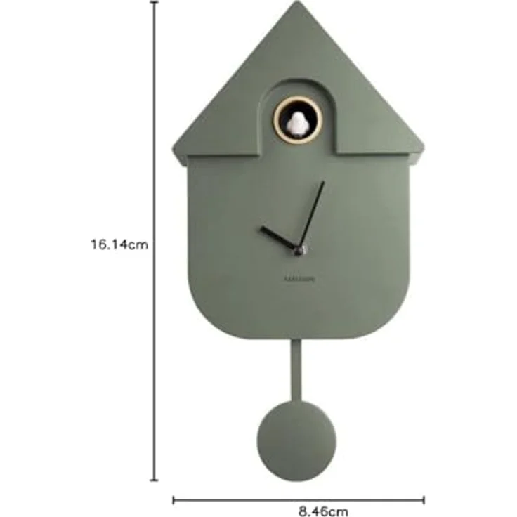 Karlsson Wanduhr, Olivgrün, Kunststoff, 21.5x41x8.5 cm, moderne Dekoration – Bild 7