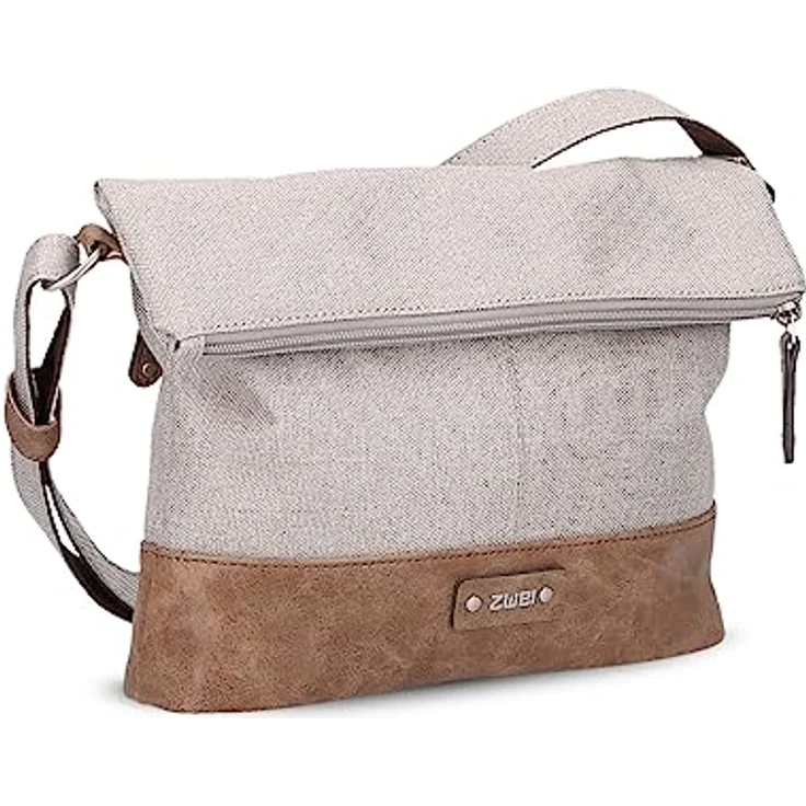 Zwei Olli Umhängetasche, 28 cm, weiß, 100% Polyester, 8 cm x 20 cm – Bild 1