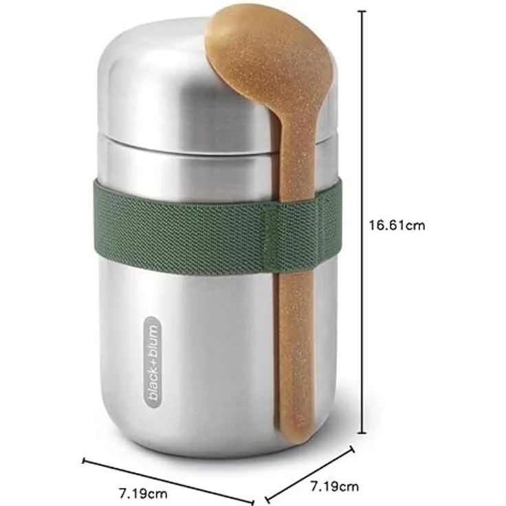 Black + Blum Food Flask, Lunchbox aus Edelstahl mit Löffel, Orange, vakuumversiegelt für 6 Stunden heiß und 8 Stunden kalt – Bild 8