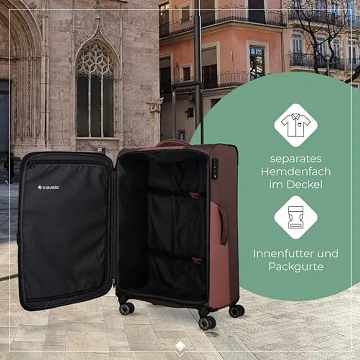 Travelite Viia 4w Trolley L 77 Frühlingsrose, 91 l Volumen – Bild 5