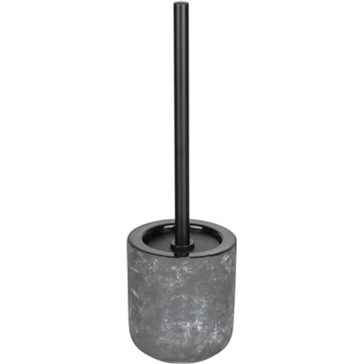 WENKO WC-Garnitur Mod. Sacile, freistehend in Betonoptik mit Keramik WC-Bürste, grau-schwarz, Ø 11,5 cm, Höhe 38 cm, Bürstenkopf 7,5 cm – Bild 1