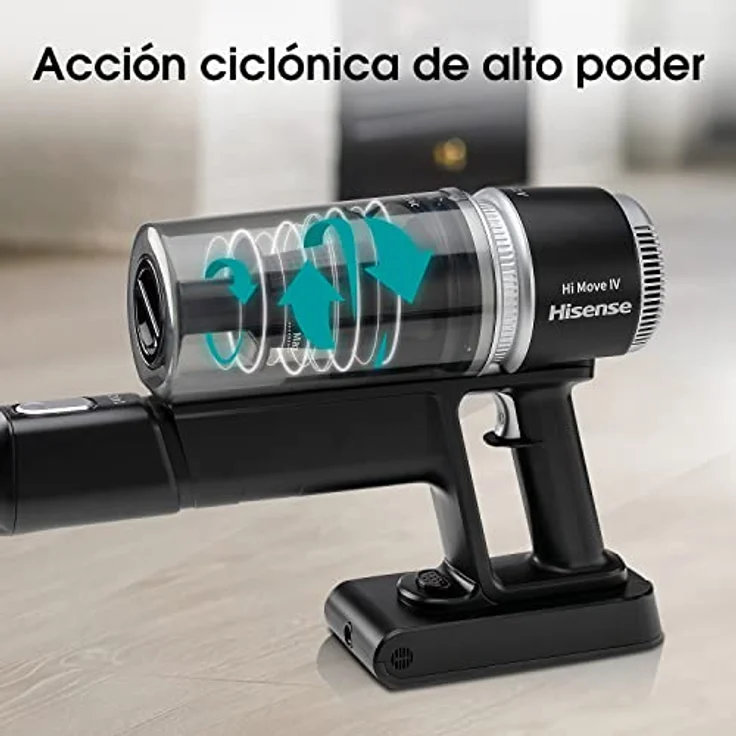 Hisense HVC6264BK Handstaubsauger, 45 min Akkubetrieb, Zyklon-Technologie, schwarz – Bild 6