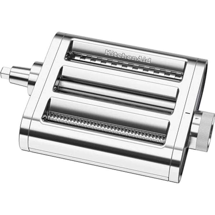 KitchenAid 5KSM3MPA, Metall 3-teiliges Nudelroller und Schneider Set, mit Nudelwalze, Spaghettischneider und Fettuccine Cutter, Edelstahl, für KitchenAid Standmixer – Bild 2