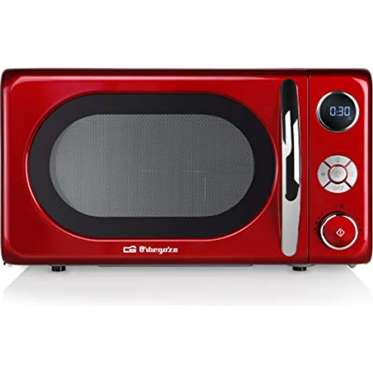 Orbegozo MIG2042 - Mikrowelle mit Grill, 20 Liter Fassungsvermögen, 10 Leistungsstufen, 8 vorkonfigurierte Menüs, Multifunktionssystem, digitales LED-Display, 700 W, Stahl, Rot – Bild 3