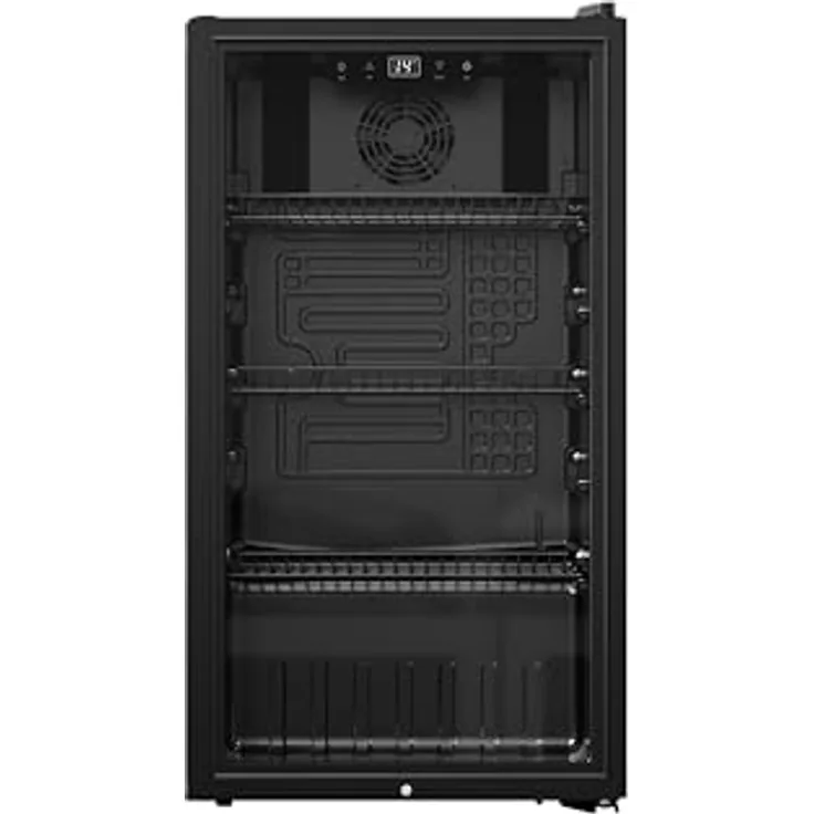 PKM Getränke- und Dosenkühler, freistehend, 90 Liter Nutzinhalt, schwarze Front, regelbares Thermostat, 2 - 18 °C Temperaturbereich