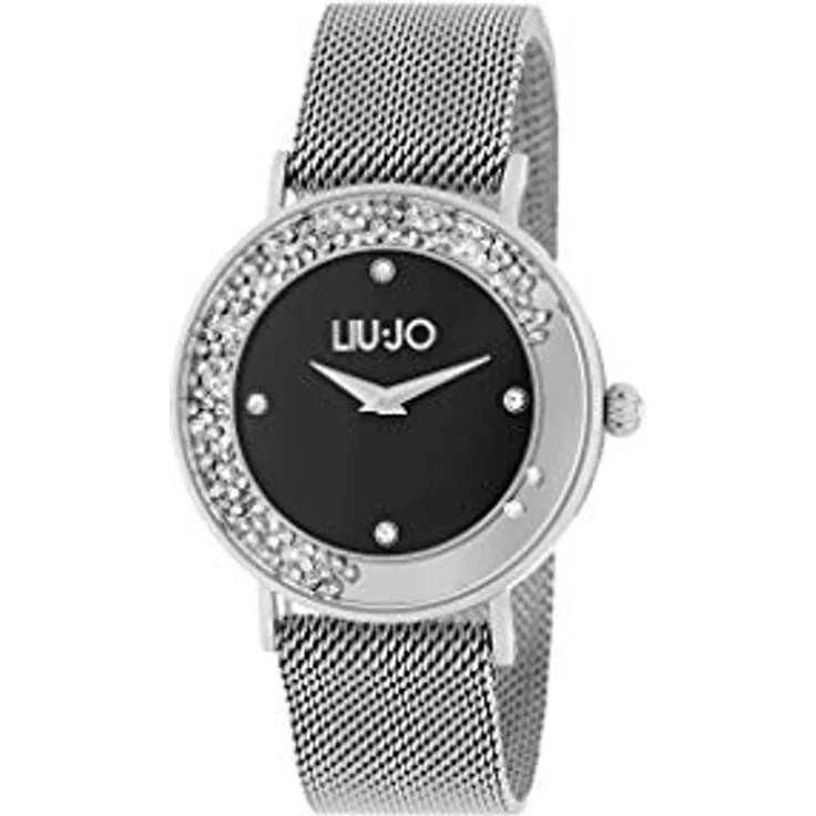Liu Jo Damen Analog Quarz Uhr mit Edelstahl Armband TLJ1341, silberfarben mit 36mm Durchmesser