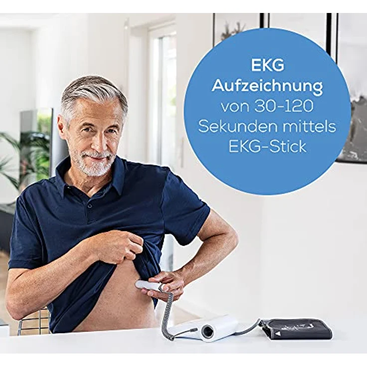 Beurer BM 96 Cardio Blutdruckmessgerät mit EKG-Funktion, Blutdruck- und Pulsmessung am Oberarm, zur Erkennung von Vorhofflimmern (AFib) zur Schlaganfallprävention, für Umfänge von 22-42 cm – Bild 3