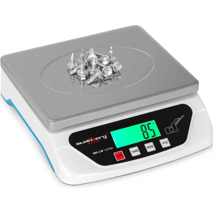 Steinberg Digitale Briefwaage Feinwaage Küchenwaage Grammwaage Edelstahl 1,5g - 10kg LCD, Küchenwaage, Rosa, Weiss – Bild 1