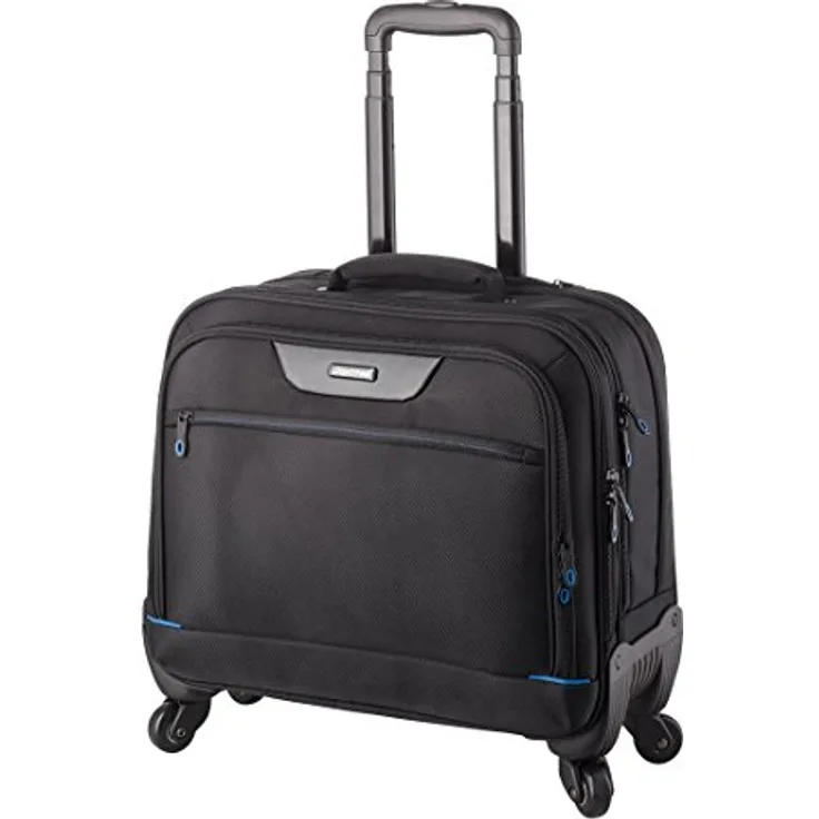 Lightpak Star 4-Rollen Businesstrolley, 42 cm mit Laptopfach, schwarz, 100% Nylon