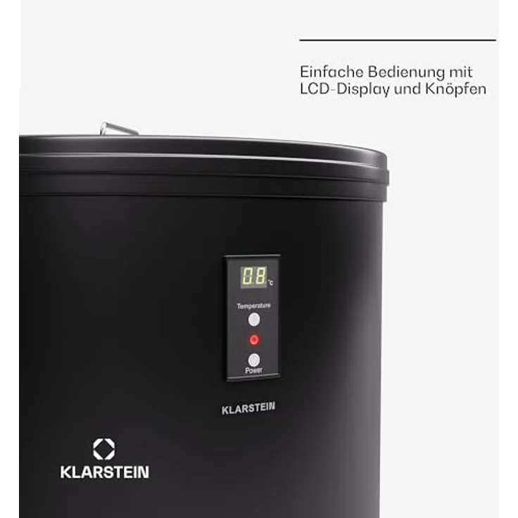 Klarstein Beersafe L Mini-Kühlschrank mit LED Display, Leiser Edelstahl-Kühlschrank, Indoor/Outdoor Getränkekühlschrank, Weinkühlschrank für Getränke, 30L Kühlschrank mit 360° Sicht, 0-16°C – Bild 5