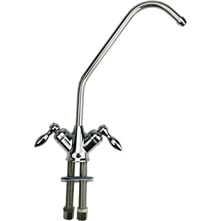 Trinkwasserladen Umkehrosmose Doppelwasserhahn 2-Wege-Hahn, verchromt mit Keramikventil für 1/4" Schläuche, Höhe ca. 220 mm – Bild 4