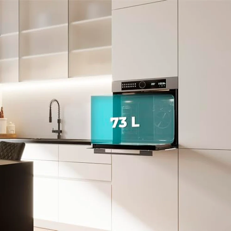 Cecotec Einbau-Backofen Pyrolyse 73L Bolero Hexa P516000 Line, 3250W, 14 Funktionen, Dual Display, Pizza- und Airfryer-Master, Kühlgebläse – Bild 5