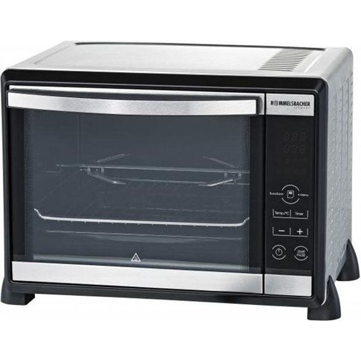 ROMMELSBACHER Elektronik Back & Grill Ofen BGE 1580-E - 30 Liter Backraum, elektronische Regelung von 80-230 °C, Touch Control, 8 Heizarten, Umluft, Drehspieß, Timer, Doppelverglasung, Edelstahl – Bild 3