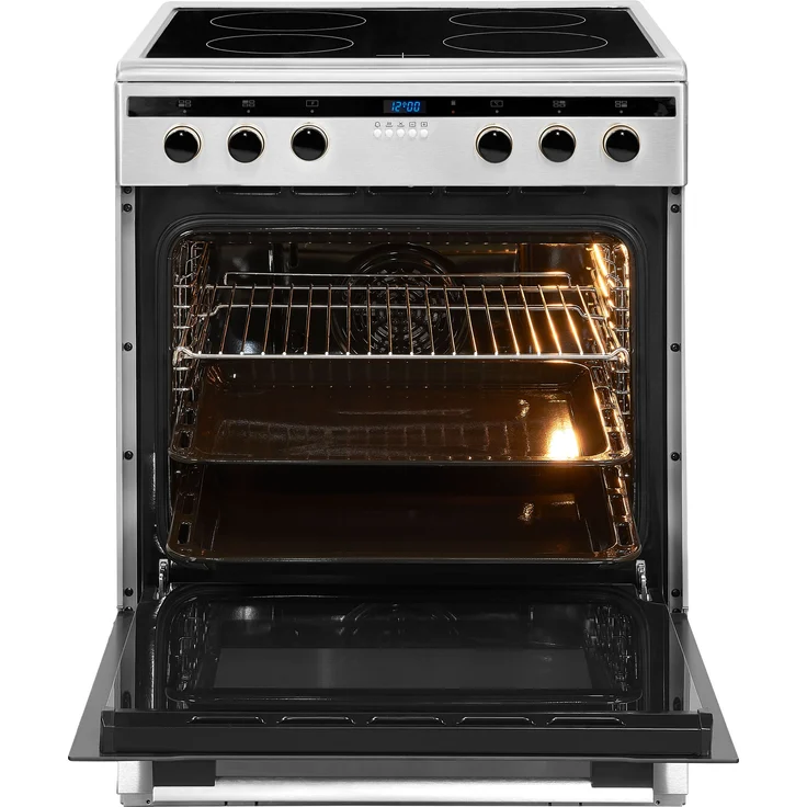 Exquisit EHI 60-3I, Herd, A, Standgerät, Betriebsart Ofen elektrisch, Anzahl Kochstellen 4, Volumen 65 l, Breite 64,5 cm, edelstahl – Bild 2