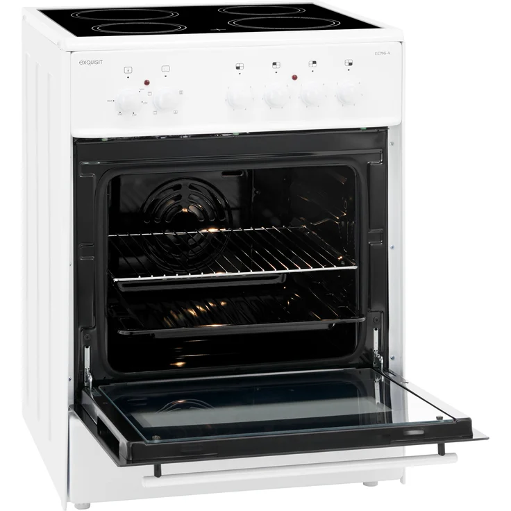 Exquisit ECM6-4, Herd, A, Standgerät, Betriebsart Ofen elektrisch, Anzahl Kochfelder 4, Volumen 61 l, Breite 66 cm – Bild 4