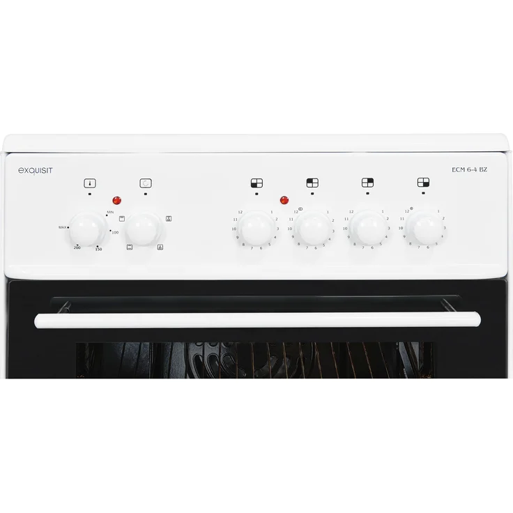 Exquisit ECM 6-4 BZ , weiß, Herd-Set, A, Standgerät, Betriebsart Netzbetrieb, Anzahl Kochfelder 4, Volumen 61 l, Breite 64 cm – Bild 6