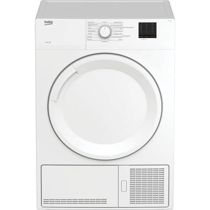 Beko DC 7130 N, Kondenstrockner, B, Fassungsvermögen 7 kg, Einbaugerät, Breite 59,5 cm, Kindersicherung, Programmablaufanzeige – Bild 10