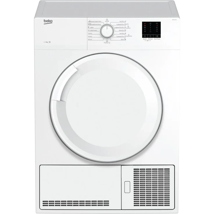 Beko DC 7130 N, Kondenstrockner, B, Fassungsvermögen 7 kg, Einbaugerät, Breite 59,5 cm, Kindersicherung, Programmablaufanzeige – Bild 5
